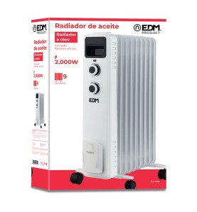 Radiador de aceite 2000 w con 9 elementos altura 60 cm