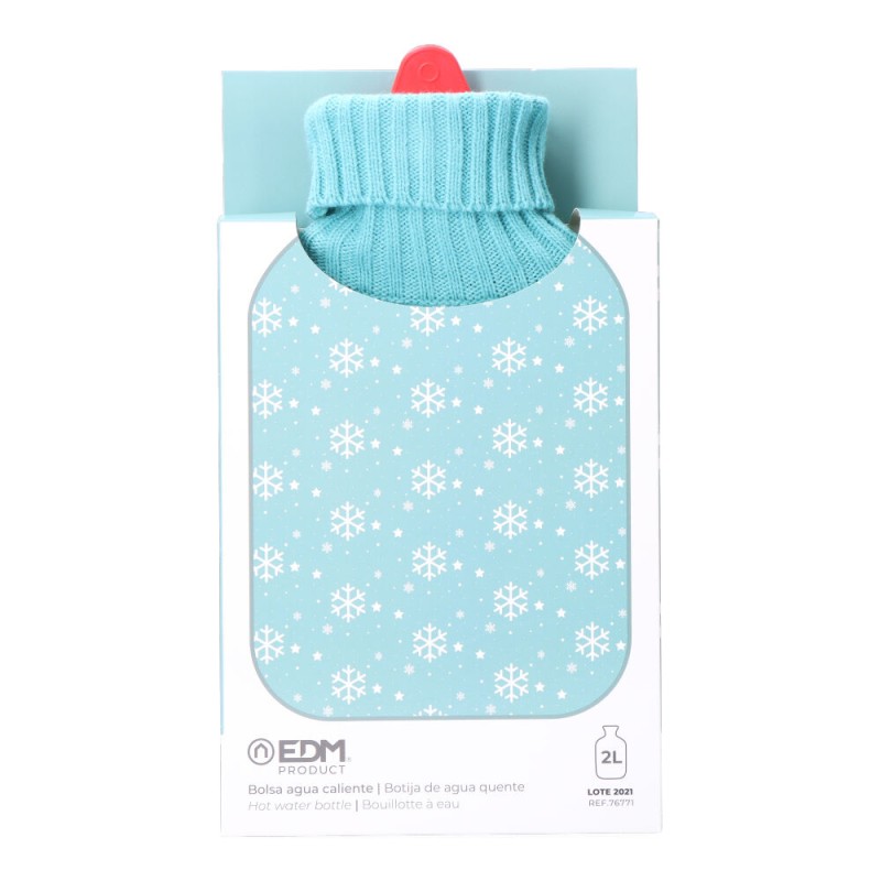 Bolsa de agua caliente 2 l modelo azul copos blancos