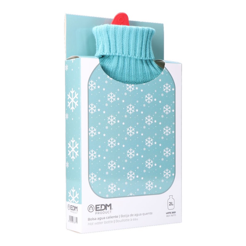 Bolsa de agua caliente 2 l modelo azul copos blancos