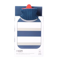 Bolsa de agua caliente 2 l modelo rayas azules