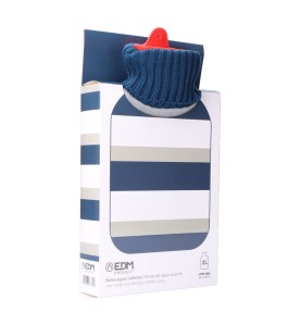Bolsa de agua caliente 2 l modelo rayas azules