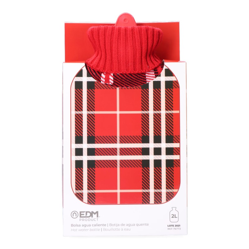 Bolsa de agua caliente 2 l modelo clásico escoces rojo