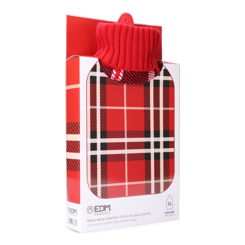 Bolsa de agua caliente 2 l modelo clásico escoces rojo