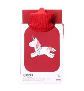 Bolsa de agua caliente 2 l modelo roja unicornio