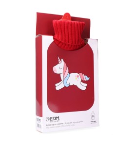 Bolsa de agua caliente 2 l modelo roja unicornio