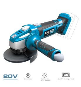 Amoladora 20 v (sin batería ni cargador) ø115 mm 28,9 x 23,9 cm