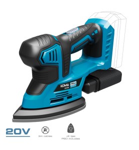 Lijadora tipo mouse 20 v (sin batería ni cargador) 20,4 x 15,5 cm
