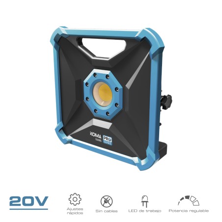 Foco proyector led 20w 1800 lm (sin batería ni cargador) 22,8 x 7 x 22,8 cm