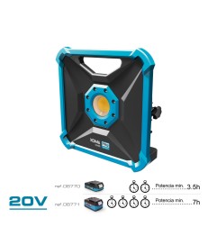 Foco proyector led 20w 1800 lm (sin batería ni cargador) 22,8 x 7 x 22,8 cm