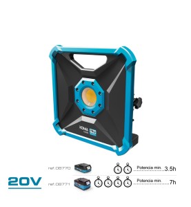 Foco proyector led 20w 1800 lm (sin batería ni cargador) 22,8 x 7 x 22,8 cm