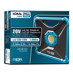 Foco proyector led 20w 1800 lm (sin batería ni cargador) 22,8 x 7 x 22,8 cm