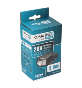 Bateria li-ion 20 v 2.0 ah 11,7 x 7,5 x 4,6 cm