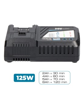 Cargador rapido de bateria 20 v 125 w