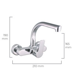 Grifo monomando de cocina caño bajo empotrado serie altea