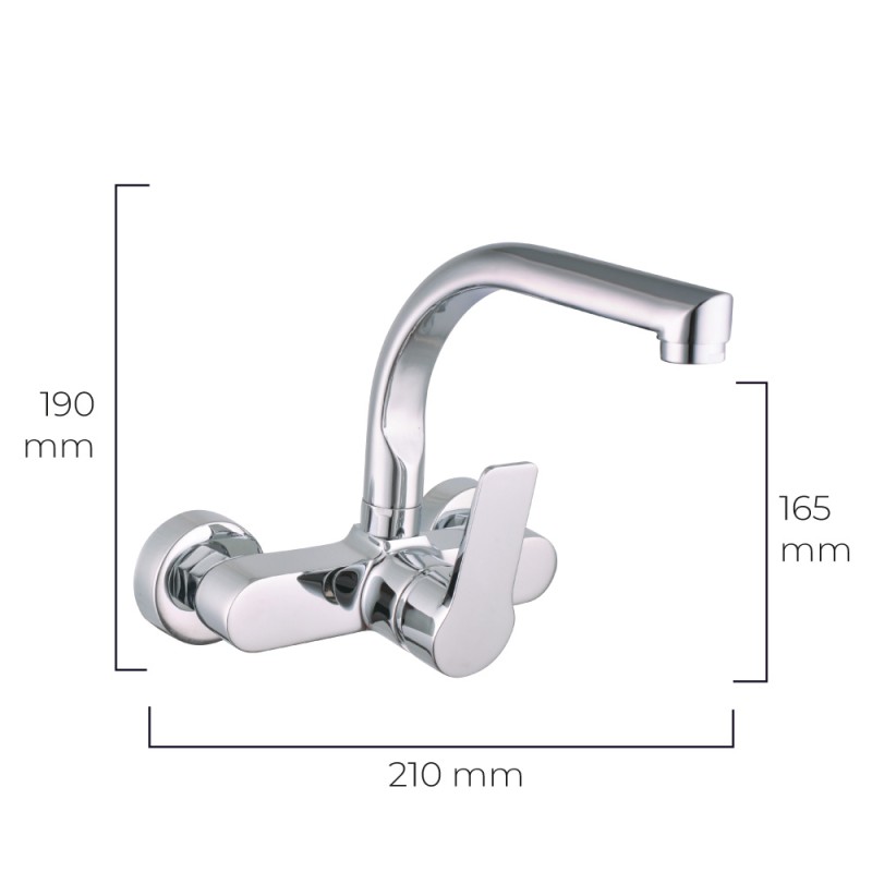 Grifo monomando de cocina caño bajo empotrado serie altea
