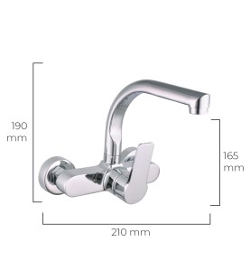 Grifo monomando de cocina caño bajo empotrado serie altea