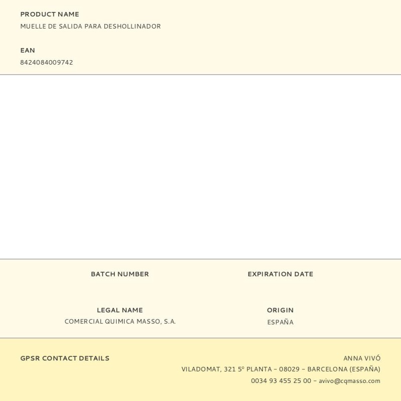 Muelle de salida para deshollinador