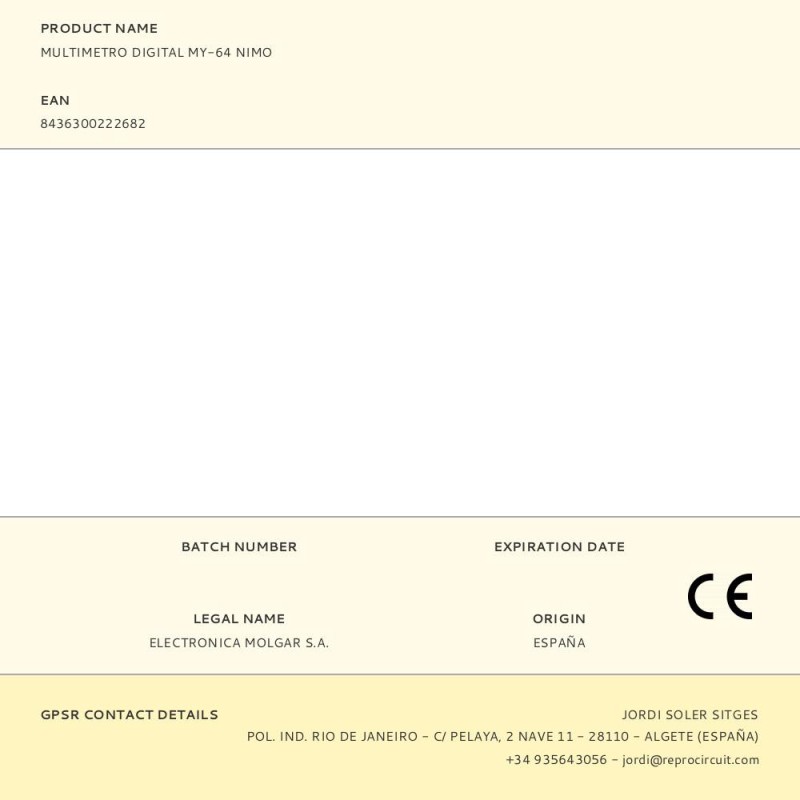 Multimetro digital my-64 nimo