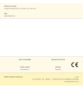 Fusible neozed d01 16 a 400 v ac / 250 v dc