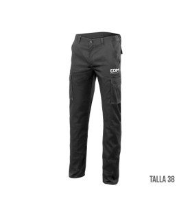 Pantalon largo negro talla-38 serigrafiado