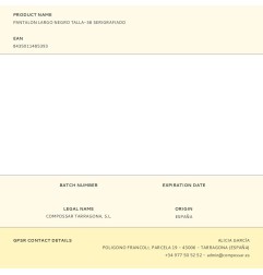 Pantalon largo negro talla-38 serigrafiado