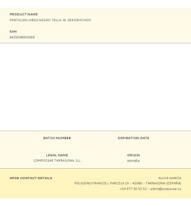 Pantalon largo negro talla-xl serigrafiado