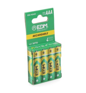 Pila recargable eco-series aaa - hr03 950 ma, ø10,5 x 44,5 mm, 4 unidades