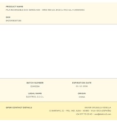 Pila recargable eco-series aaa - hr03 950 ma, ø10,5 x 44,5 mm, 4 unidades