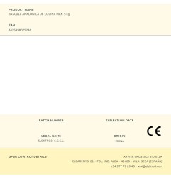 Bascula analogica de cocina max. 5 kg