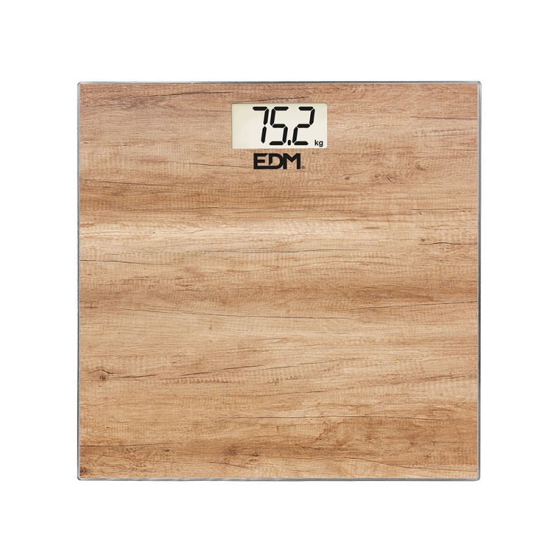 Bascula de baño digital efecto madera, máximo 180 kg