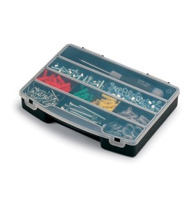 Organizador de compartimento con tapa 10 divisiones fijas 24,5 x 18 x 4 cm