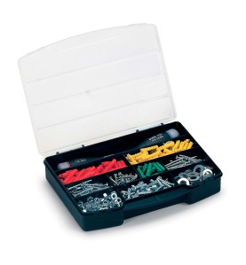 Organizador de compartimento con tapa 10 divisiones fijas 24,5 x 18 x 4 cm
