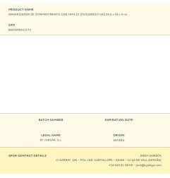 Organizador de compartimento con tapa 10 divisiones fijas 24,5 x 18 x 4 cm