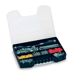Organizador de compartimentos con tapa 9 divisiones fijas 2,5 x 25 x 5 cm