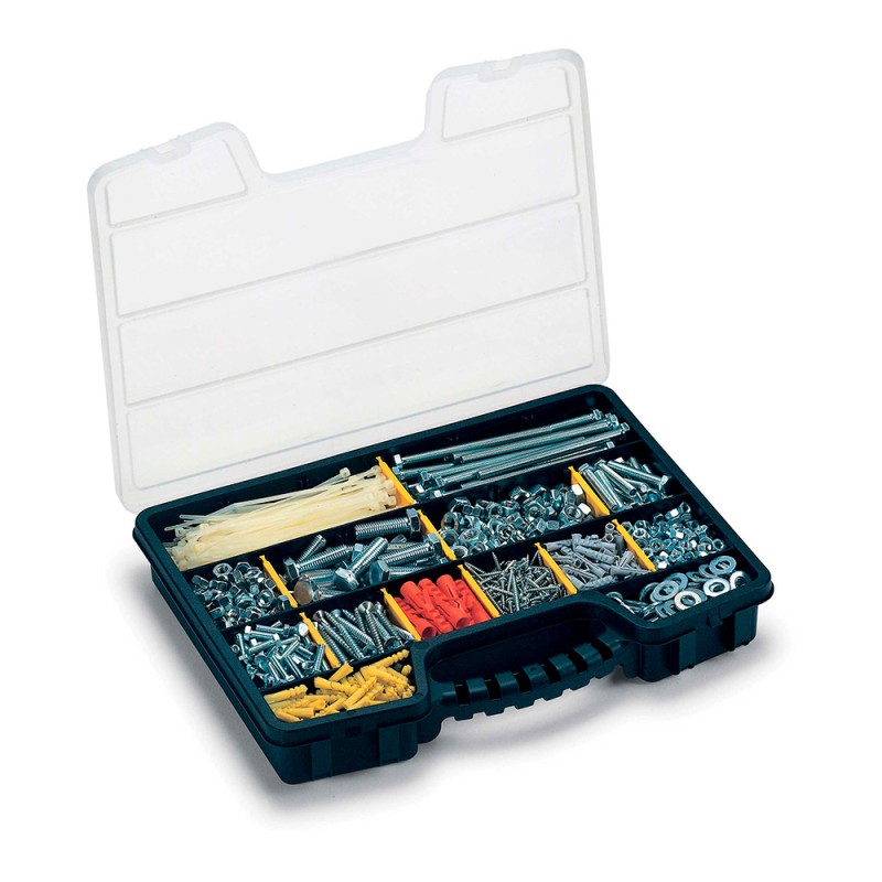 Organizador de compartimento con tapa hasta 20 divisiones: 5 fijas + 15 divisores removibles 39,5 x 30,5 x 6 cm
