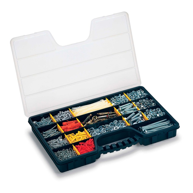Organizador de compartimento con tapa hasta 20 divisiones: 5 fijas + 15 divisores removibles 51 x 33 x 6 cm