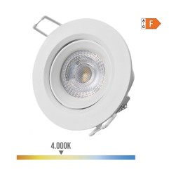 Downlight led empotrable redondo 5 w 4000 k 380 lm luz día color blanco ø9 cm