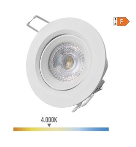 Downlight led empotrable redondo 5 w 4000 k 380 lm luz día color blanco ø9 cm