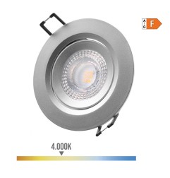 Downlight led empotrable redondo 5 w 4000 k luz dia color cromo ø9 cm