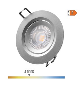 Downlight led empotrable redondo 5 w 4000 k luz dia color cromo ø9 cm
