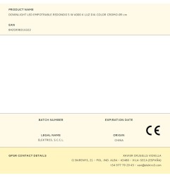 Downlight led empotrable redondo 5 w 4000 k luz dia color cromo ø9 cm