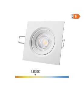 Downlight led empotrable cuadrado 5 w 4000 k luz dia color blanco 9 x 9 cm
