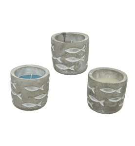 Vela citronela con recipiente de cemento 70g ø7x7,5cm colores surtidos