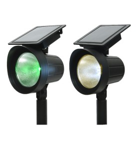 Estaca solar led 25 lm luz multicolor (8 colores) 11 x 13 x 42,5 cm, pack 2 unidades