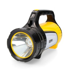 Linterna de cañón multifuncion. luz principal 10w 350lm + lateral 3w 100lm + lateral rojo 3w 20 lm y power bank