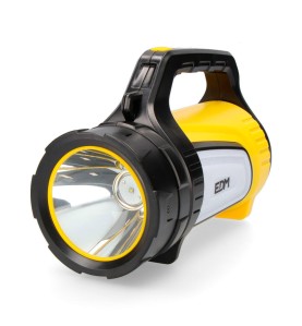 Linterna de cañón multifuncion. luz principal 10w 350lm + lateral 3w 100lm + lateral rojo 3w 20 lm y power bank