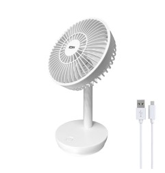 Ventilador de sobremesa recargable blanco potencia: 5w 31,6 db aspas: ø14,5 cm 17 x 13 x 26 cm