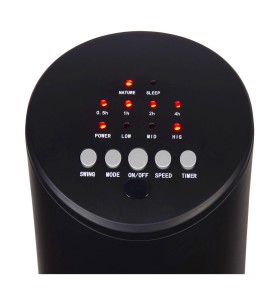Ventilador de torre. potencia: 60 w 54,8 db, mando a distancia, negro 28 x 78,3 cm