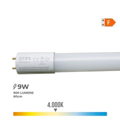 Tubo led t8 9 w 900 lm 4000 k luz dia (eq.18w) ø2,6 x 60 cm