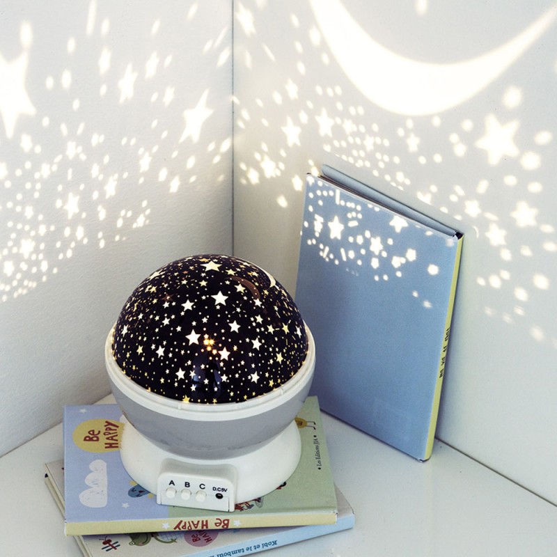 Luz nocturna decorativa led proyeccion estrellas